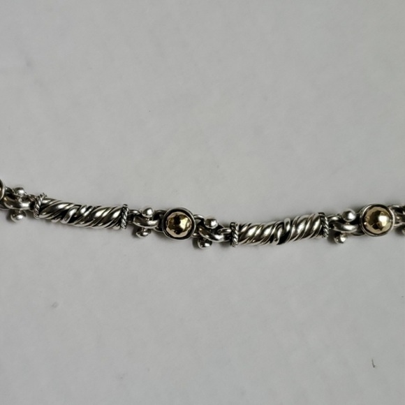 ❤️ Rizzo Sterling Silver 925 Twisted Cable Bracelet with Gold Domes - Picture 6 of 7